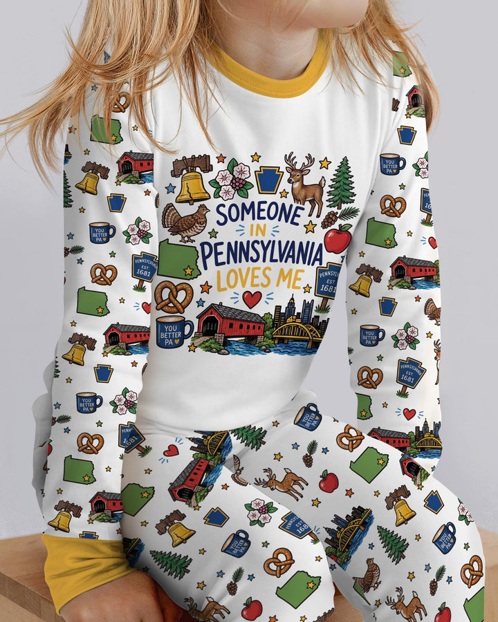Someone in Pennsylvania Loves Me Bamboo Two Piece Long Sleeve Pajama Set