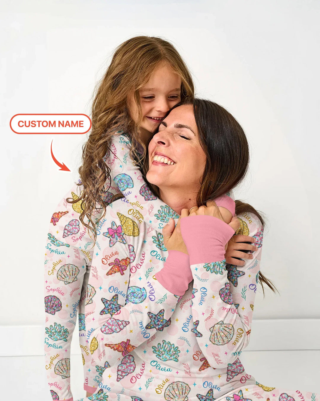Custom Name Seaside Wildflower Summer Bamboo Women Pajama Set