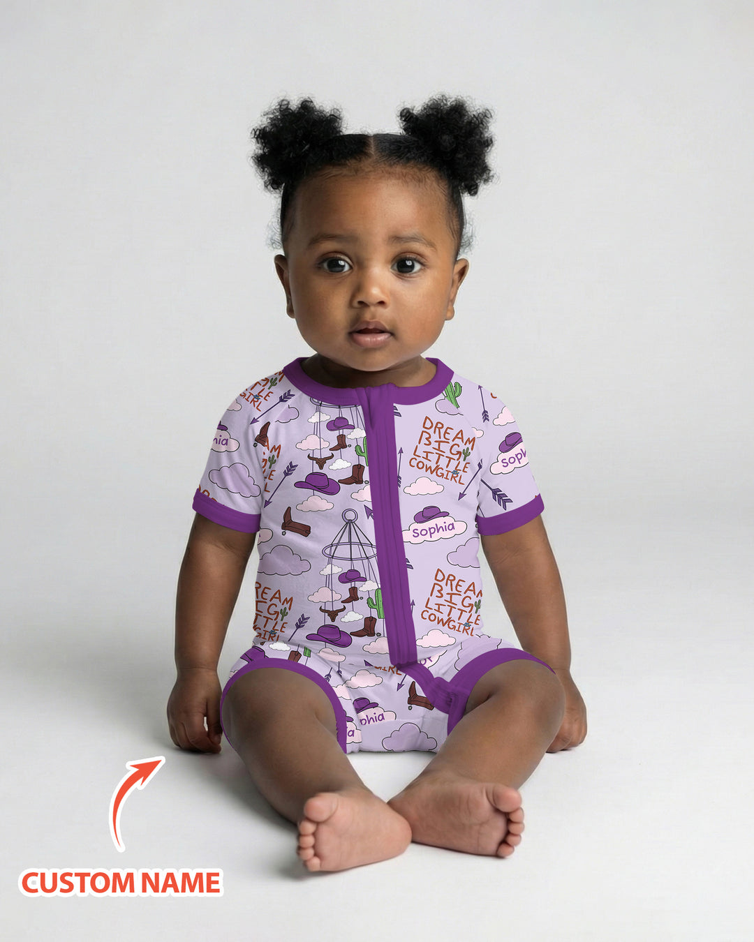 Litlle Cowboy Sis Bro Matching  Bamboo Shorty Zippy