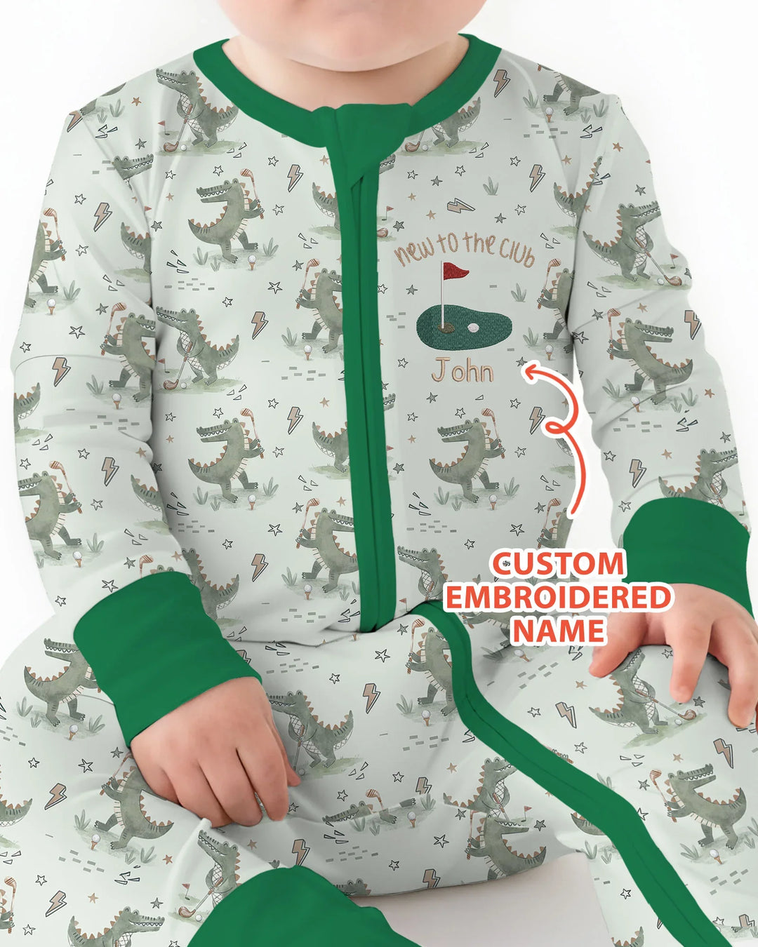 Personalized Embroidered Name Crocodile Golf Bamboo Convertible Zippy