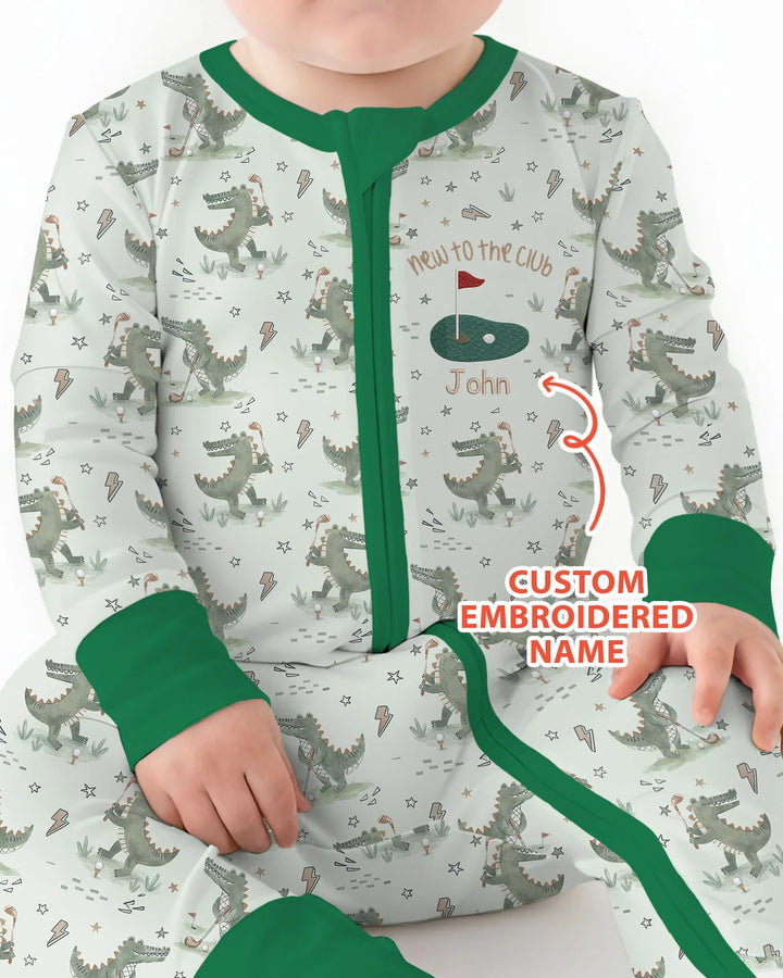 Personalized Embroidered Name Crocodile Golf Bamboo Convertible Zippy