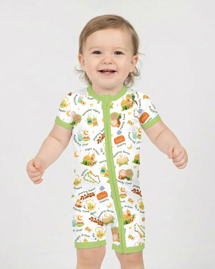 Ramadan Mubarak Matching Family Bamboo Shorty Zippy
