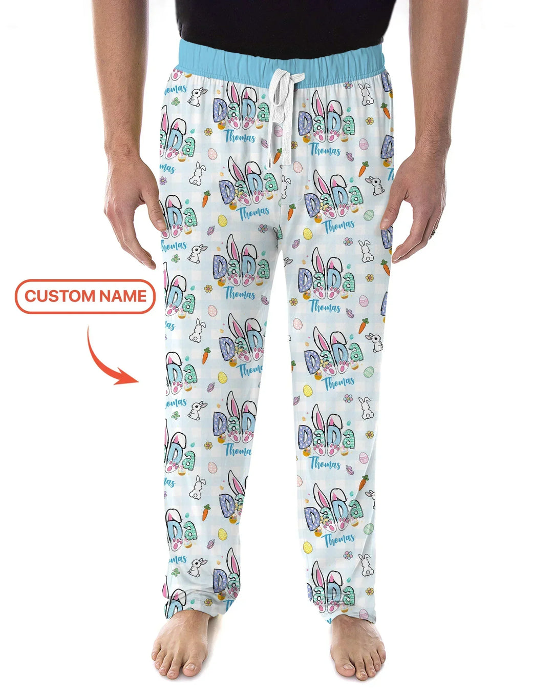 Custom Name Easter Family Matching Bamboo Men's Pajama Set