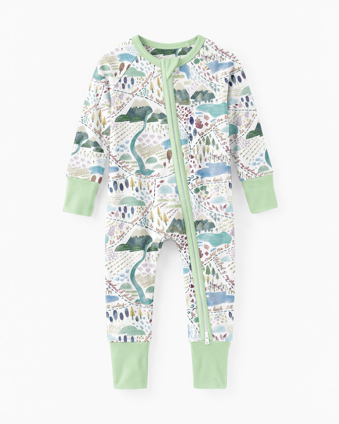 Whimsical Psalms 23 Map Bamboo Convertible Zippy
