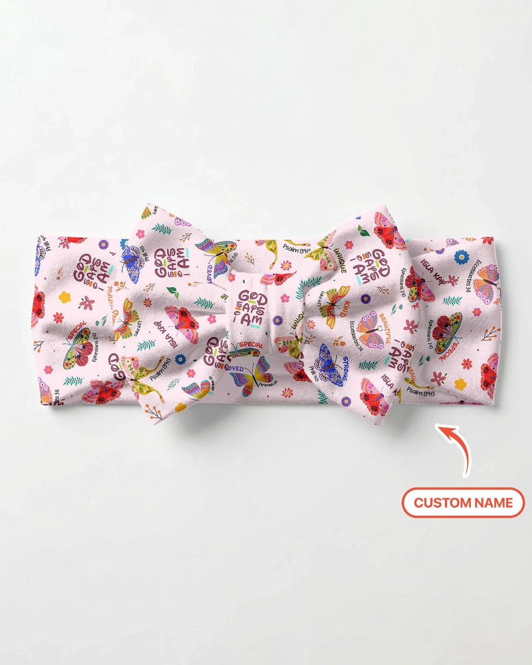 Custom Name God says I am Butterfly Headband