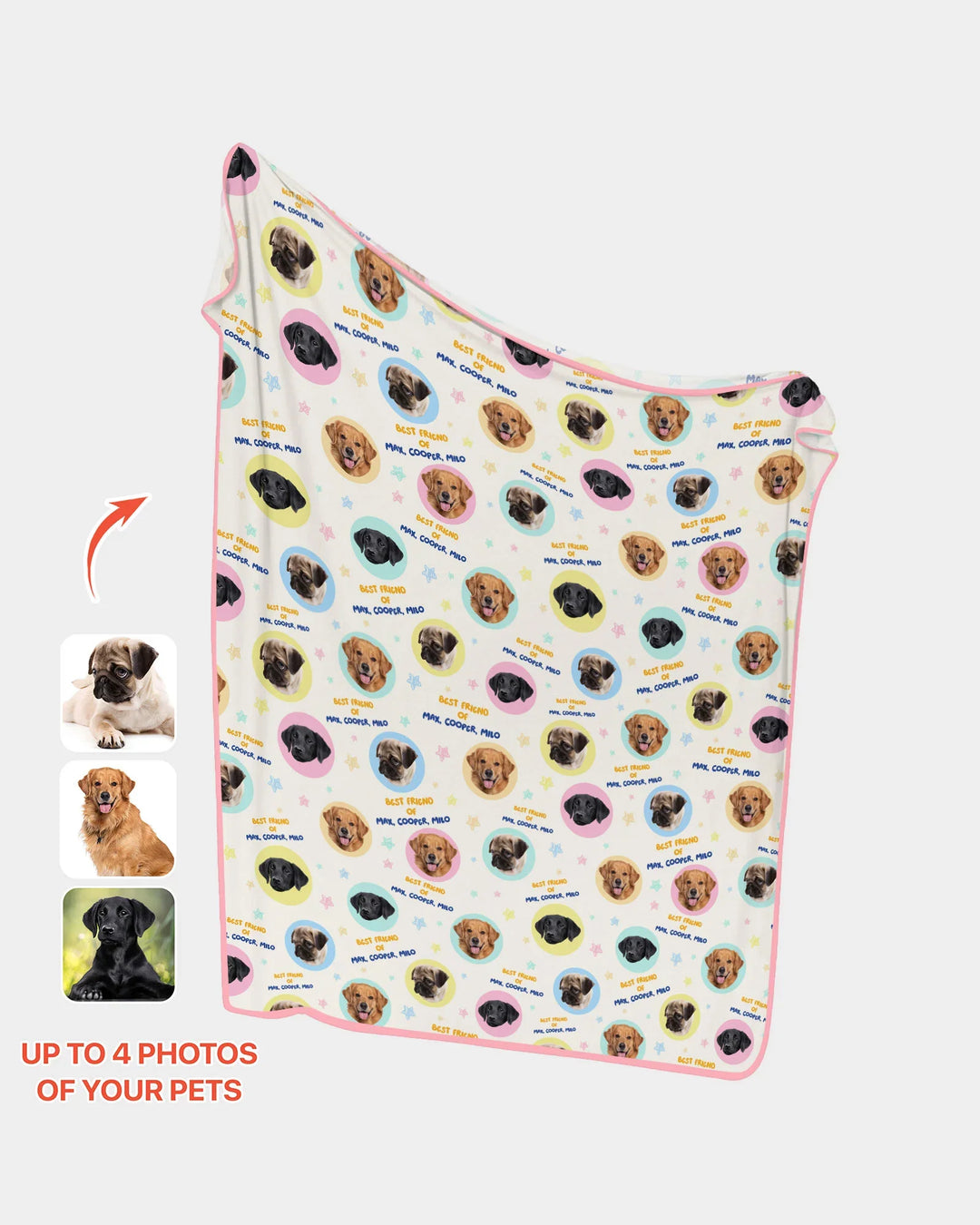 Best Friend Custom Name And Pet Photos Bamboo Blanket