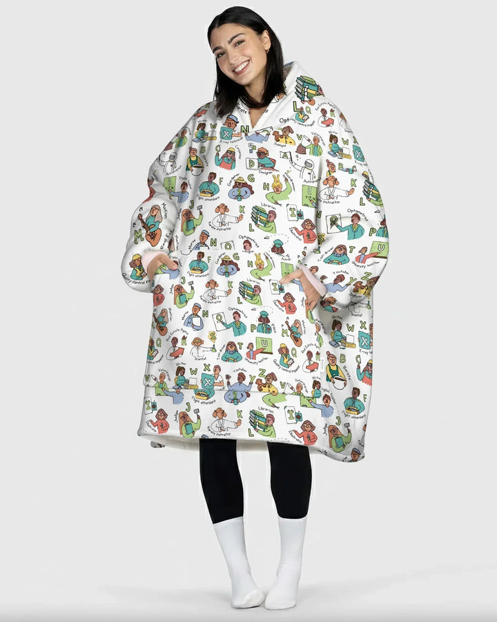 Jobs Alphabet Bamboo Blanket Hoodie