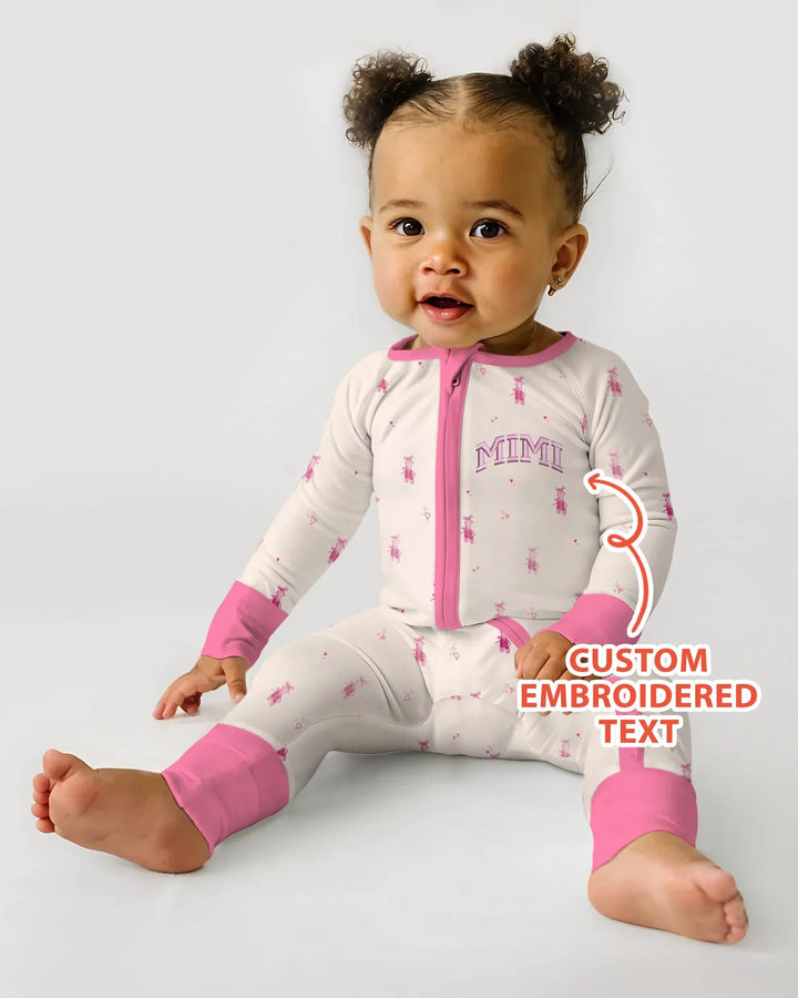 Custom Embroidered Mommy and Me Matching Bamboo Convertible Zippy