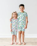 Hoppy Passover Family Matching Bamboo Two Piece Short Sleeve Shorts Pajama Set