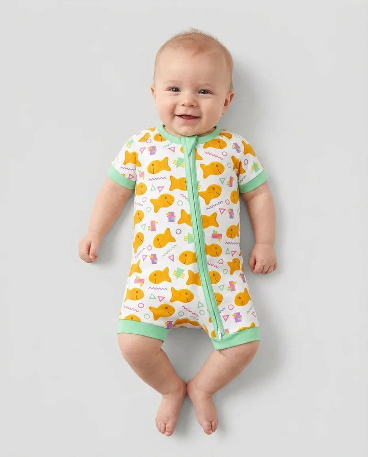 Cheesy Fishies Family Matching Bamboo Shorty Zippy