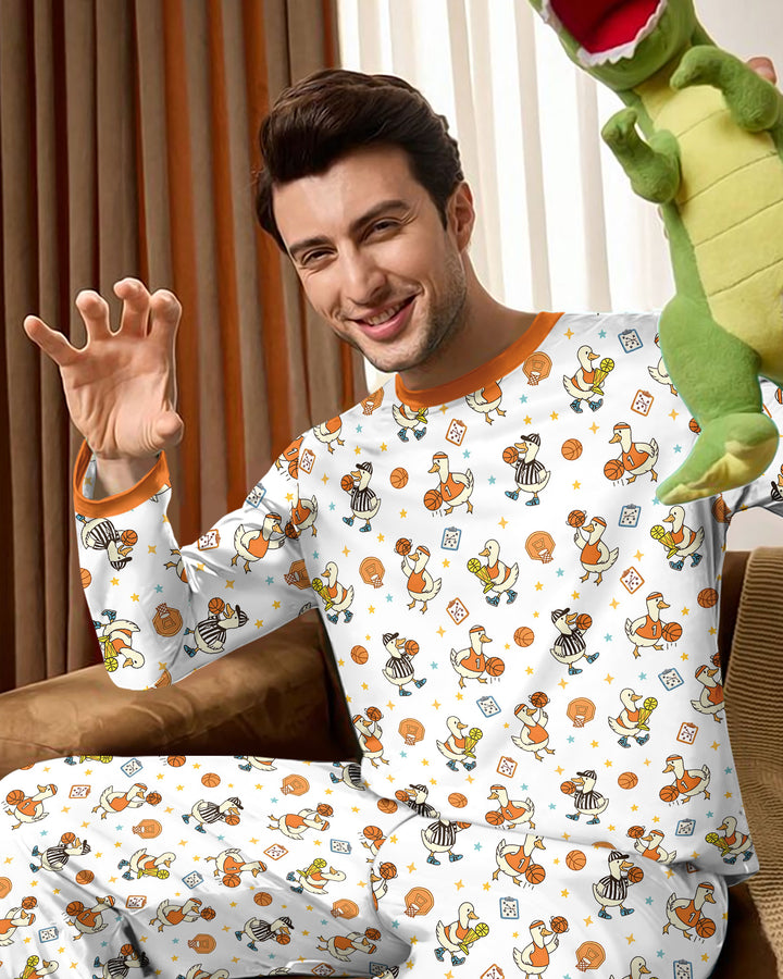 Silly Goose Playing Basketball Bamboo Men's Pajama Set