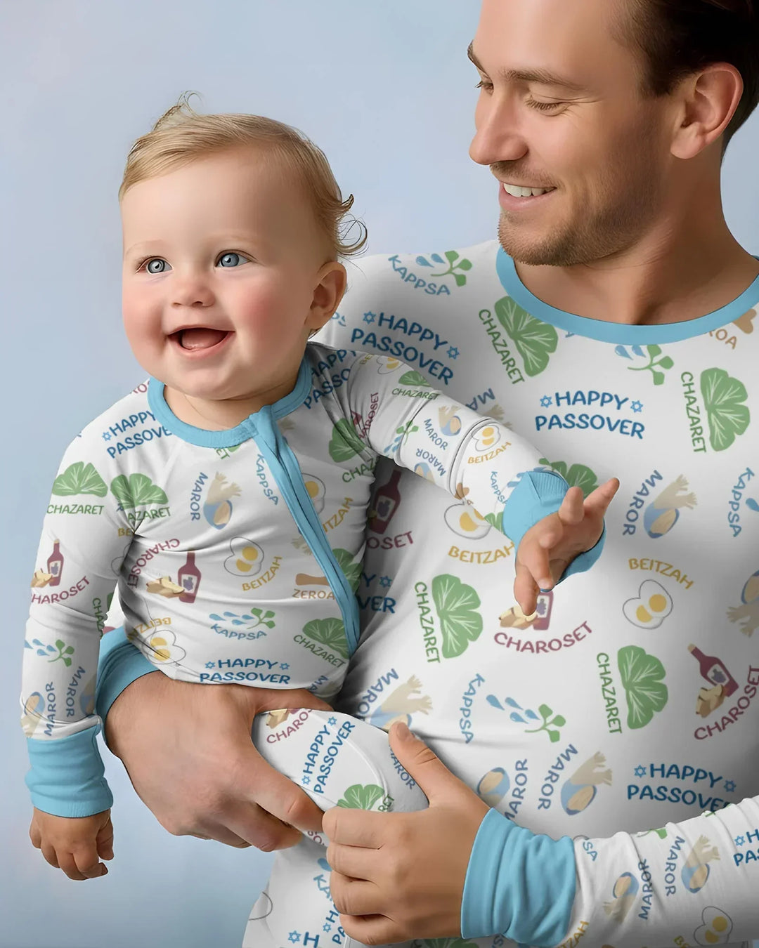 Happy Passover Matching Family Bamboo Men's Pajama Set