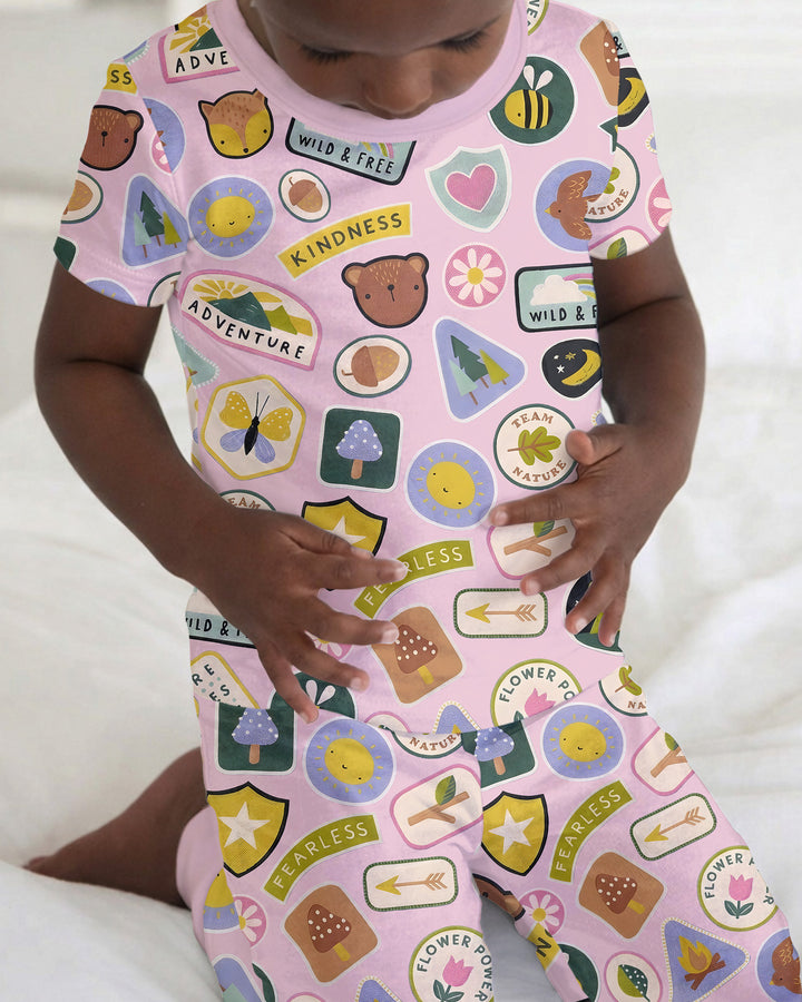 Little Explorer Bamboo Two Piece Short Sleeve Pajama Set