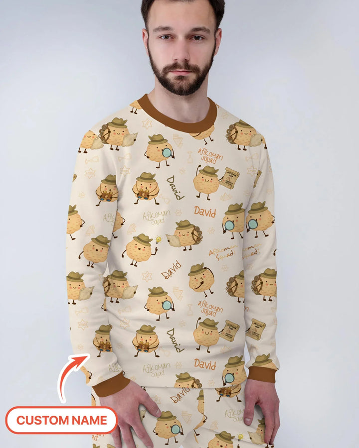 Custom Name Passover Afikoman Bamboo Men's Pajama Set
