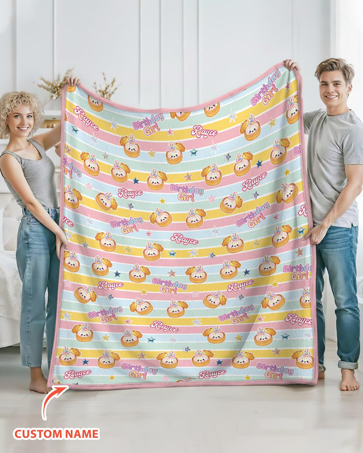 Custom Dumpling Birthday Girl Bamboo Blanket
