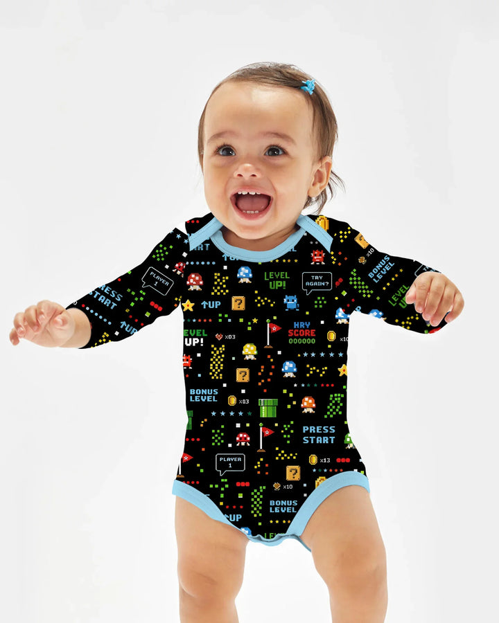 Pixel Game Lover Matching Bamboo Bodysuit