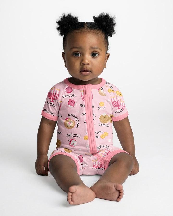 Family Hanukkah Matching Bamboo Shorty Zippy