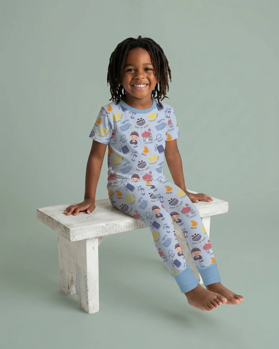 Happy Ramadhan Bamboo Two Piece Short Sleeve Pajama Set