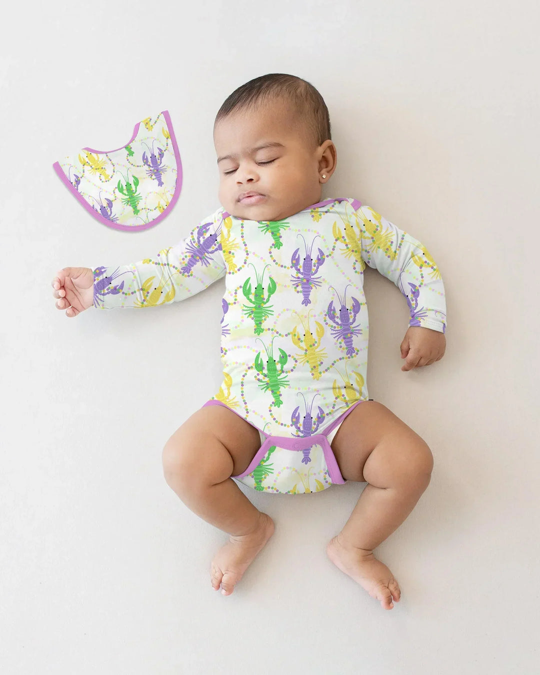 Mardi Gras Crawfish Family Matching Bamboo Bodysuit