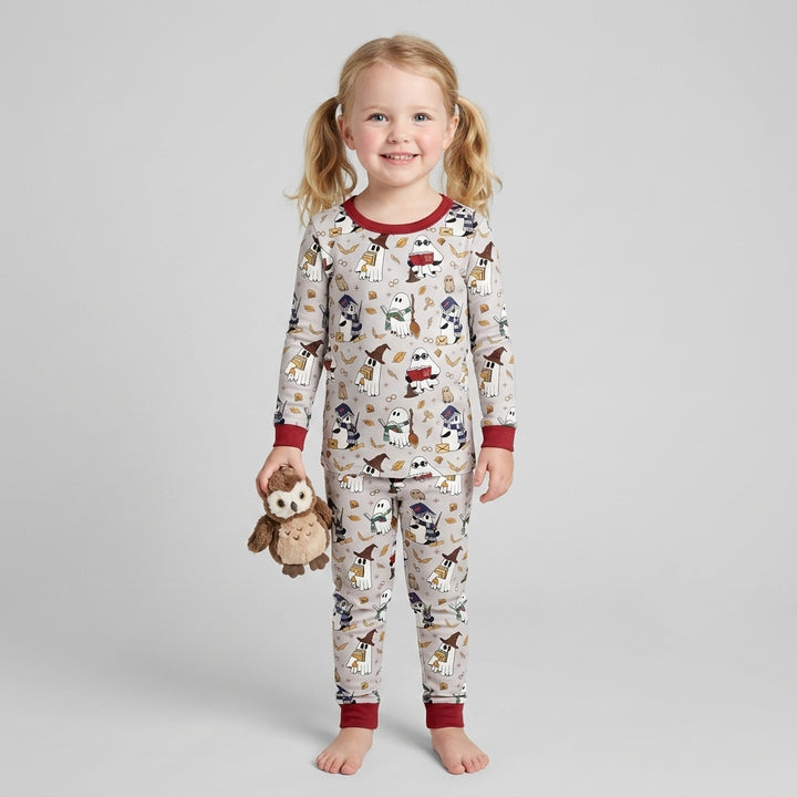 Halloween Wizard Boo Bamboo Two Piece Long Sleeve Pajama Set