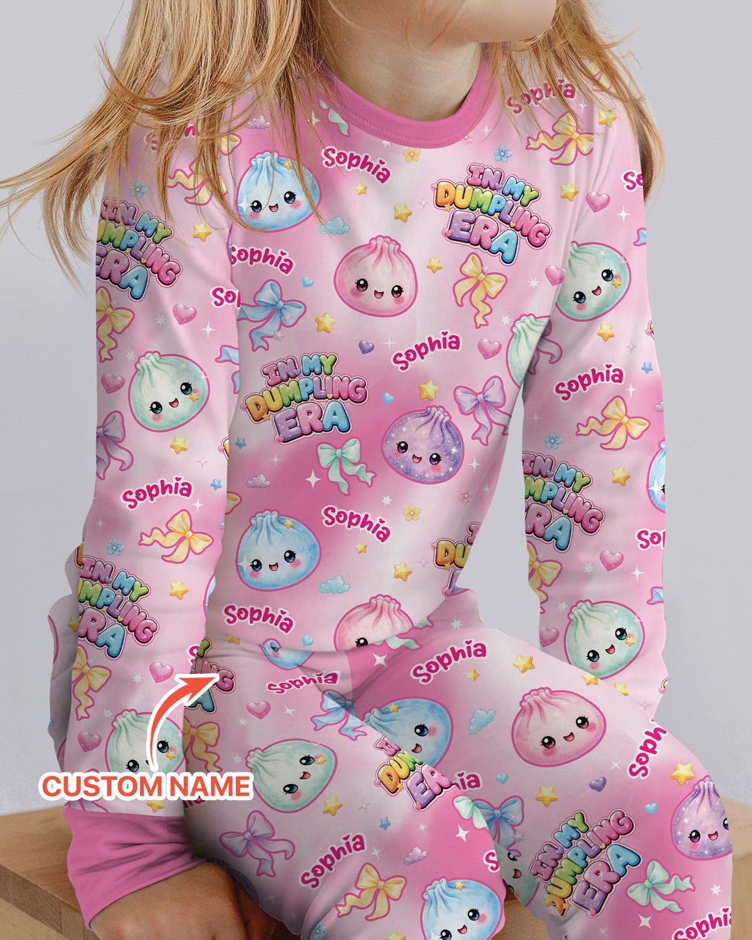 Custom Name In My Dumpling Era Bamboo Two Piece Long Sleeve Pajama Set