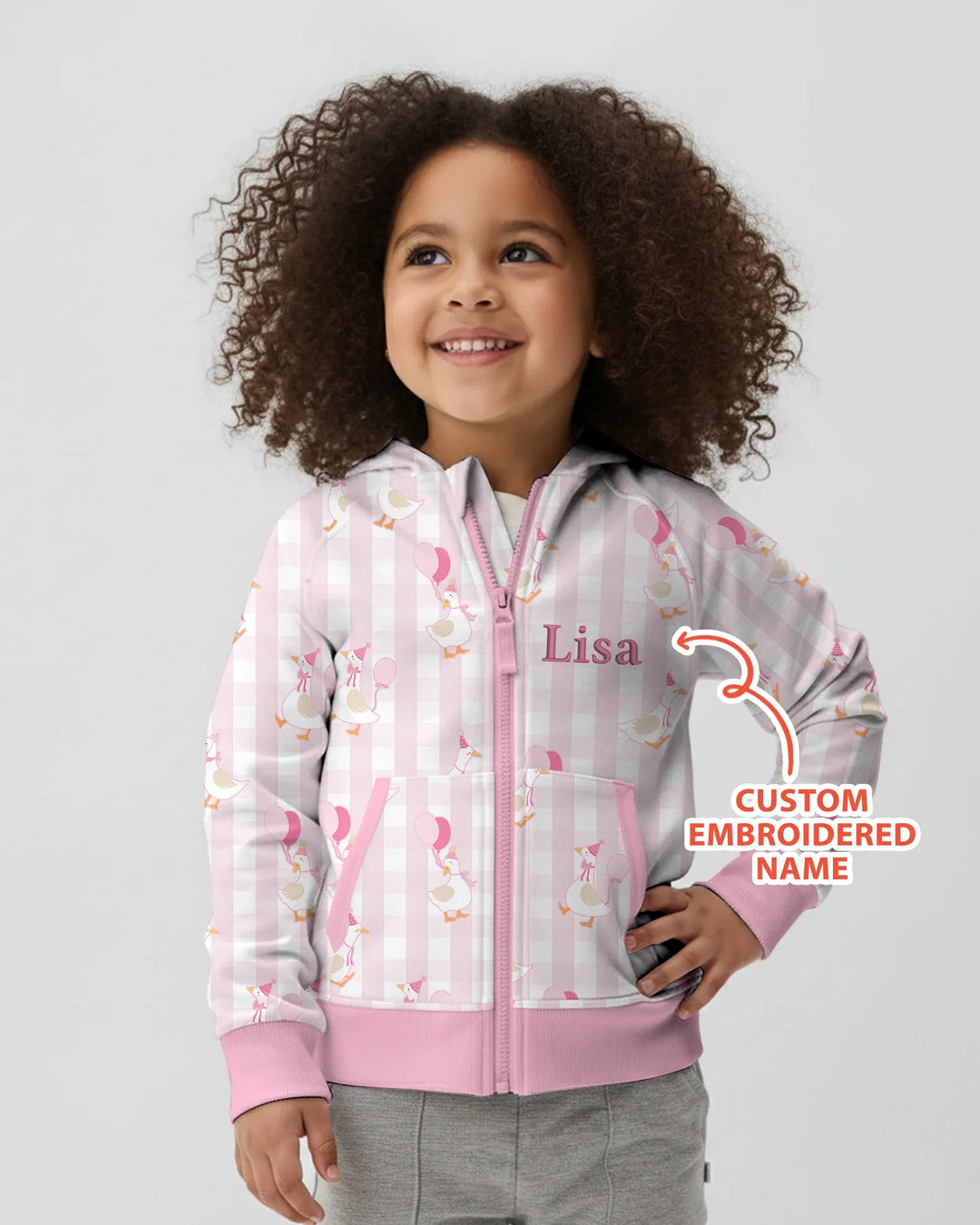 Custom Embroidered Birthday Boy/Girl Baby Bamboo Zip Hoodie