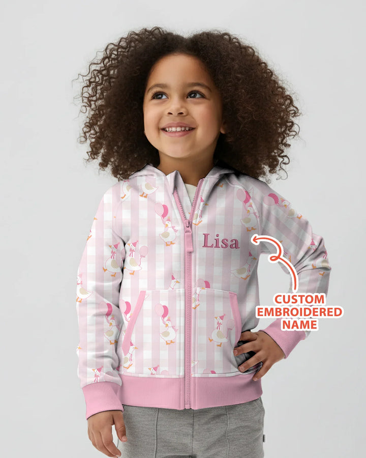 Custom Embroidered Birthday Boy/Girl Baby Bamboo Zip Hoodie