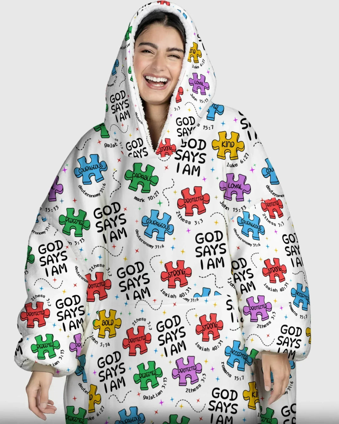All Pieces Belong Wearable Bamboo Blanket Hoodie