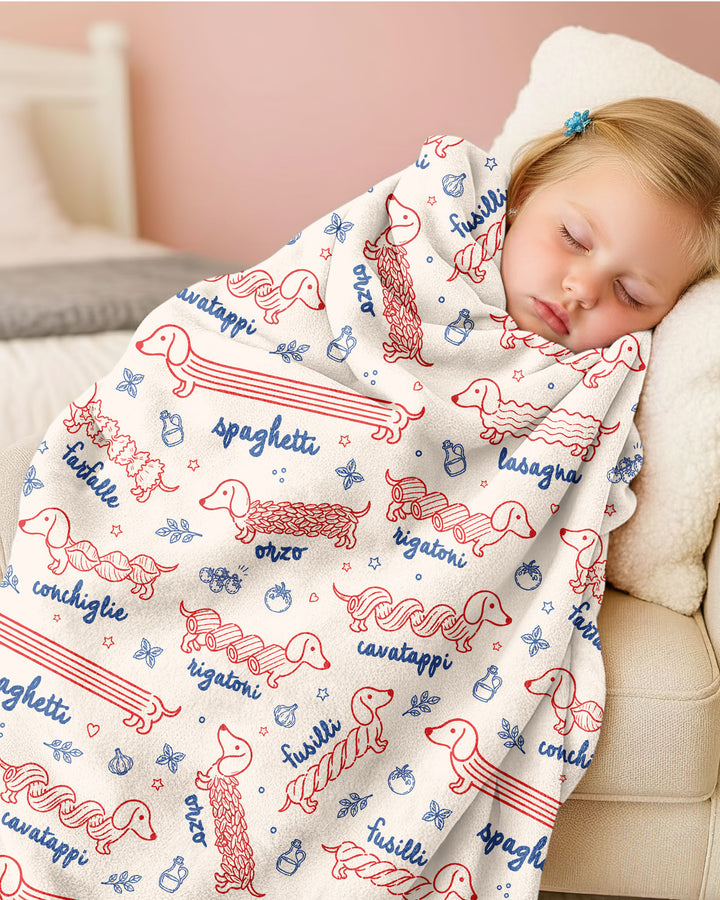 Dachshund Spagetti Bamboo Blanket