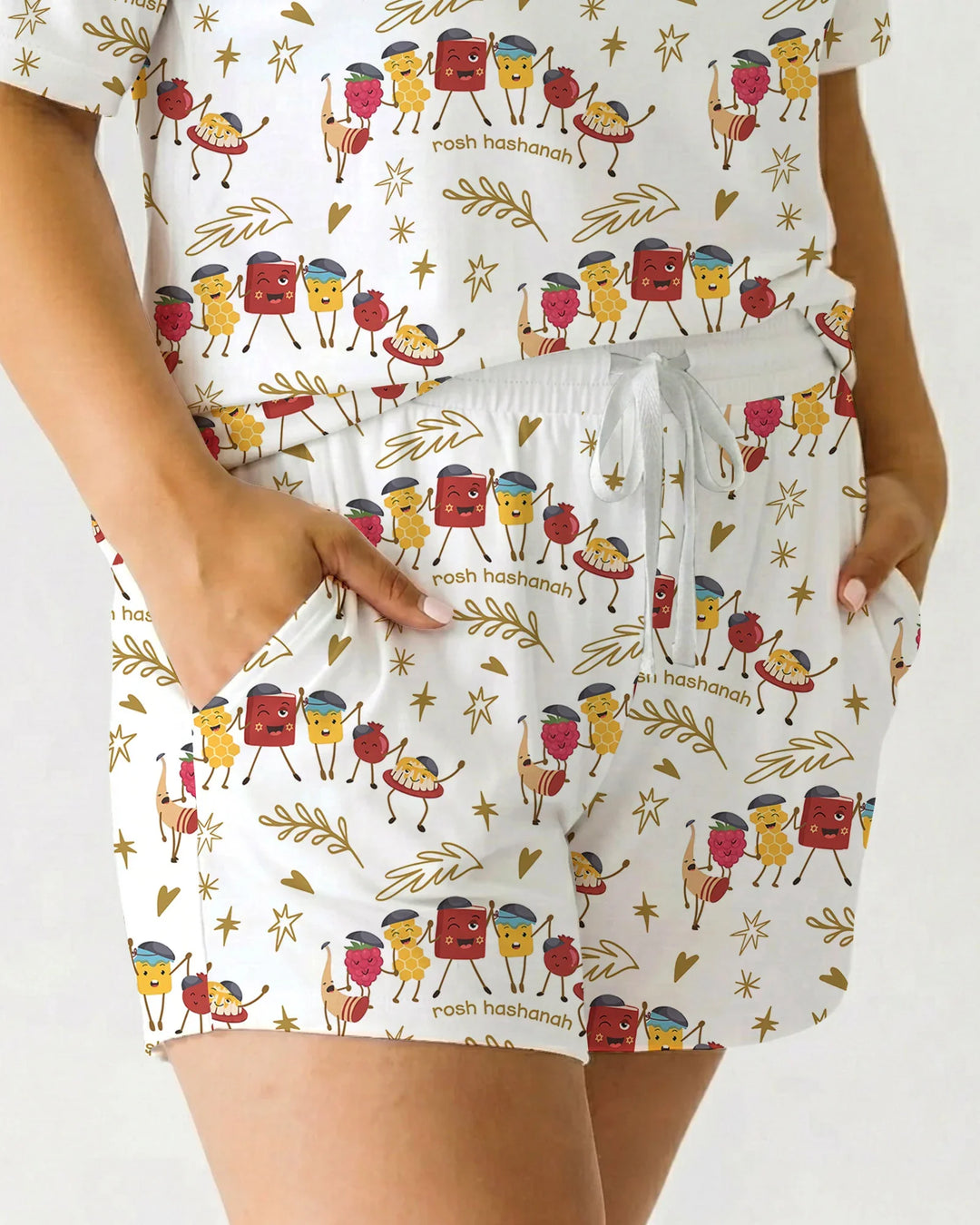 Let's Celebrate Rosh Hashanah Bamboo Women Short Sleeve Short Pajama Set