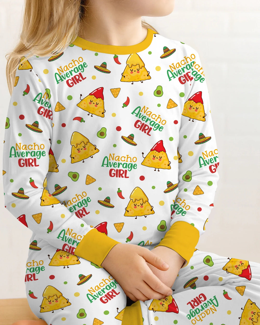 Lil Nacho Average Kid Bamboo Two Piece Long Sleeve Pajama Set