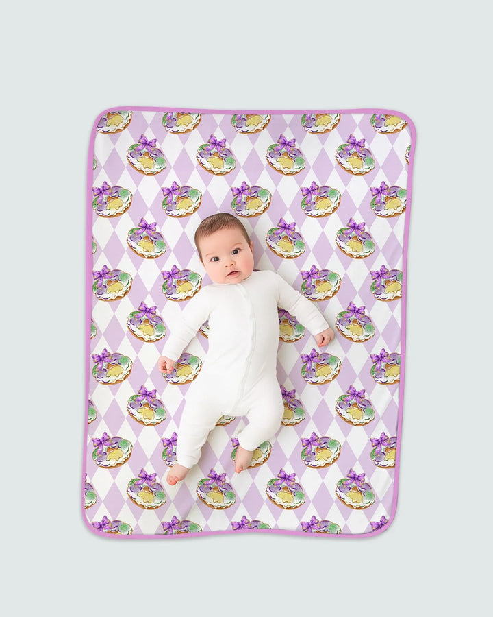 Mardi Gras Donut Bamboo Blanket