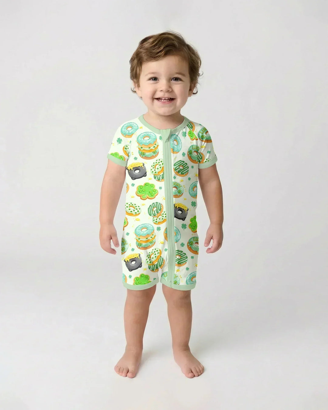 St. Patrick's Day Donut Bamboo Shorty Zippy