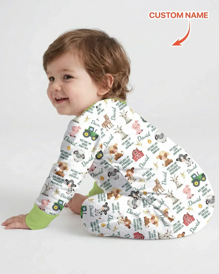 Custom Name God Says I Am Farm Animals Bamboo Convertible Zippy