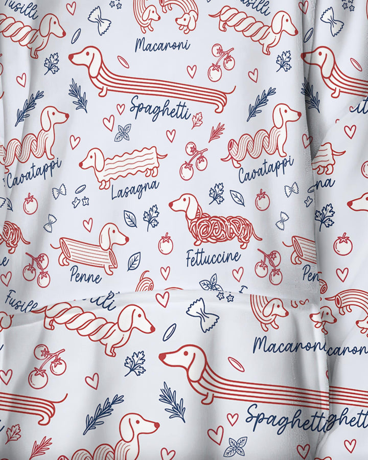 Funny Dachshund Pasta Pups Blanket Hoodie