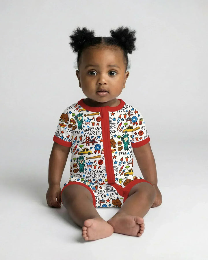 Doodle America 250th Anniversary Family Bamboo Shorty Zippy