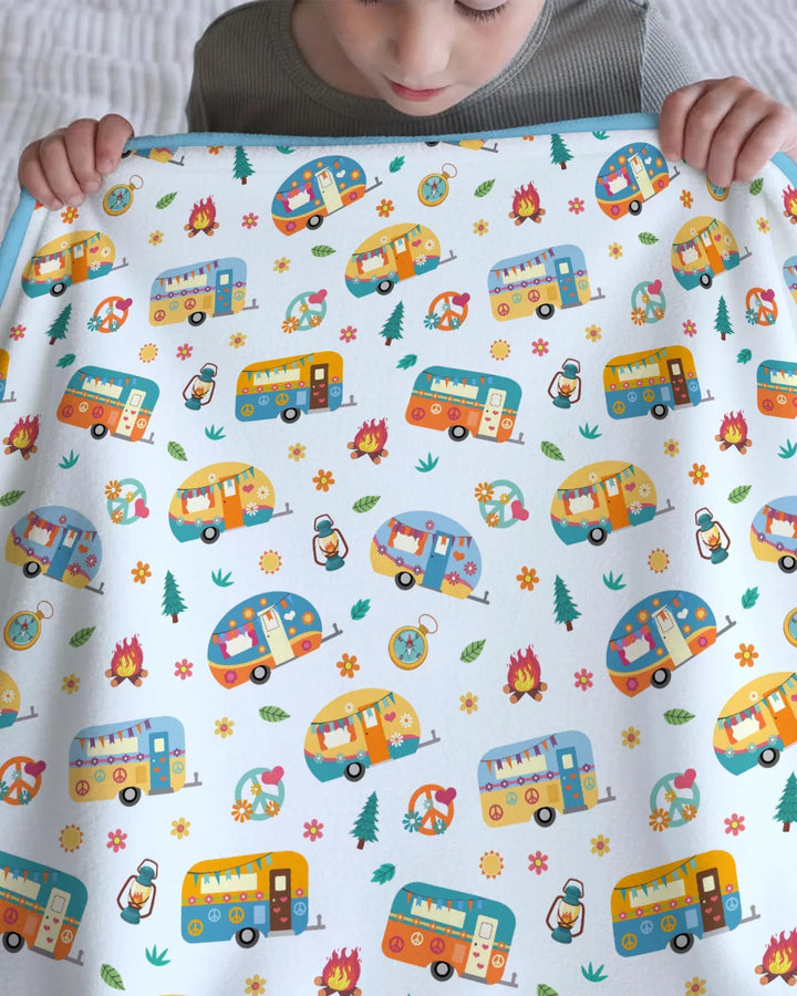 Happy Little Camper Bamboo Blanket