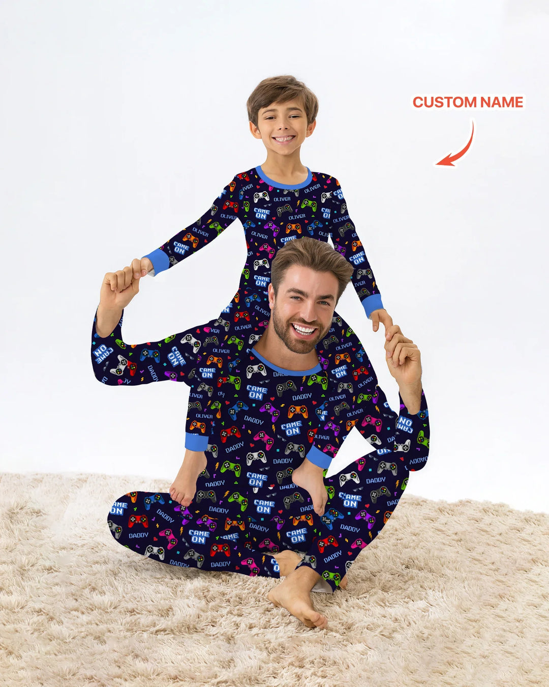 Custom Name Game On Family Matching Bamboo Men's Pajama Set