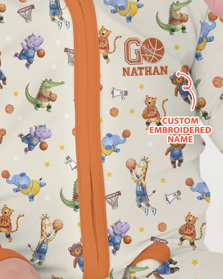 Custom Name Embroidered Wild Hoops Showdown Bamboo Convertible Zippy