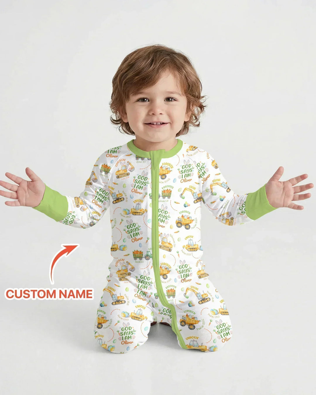 Happy Easter God Says I Am Custom Name Bamboo Convertible Zippy
