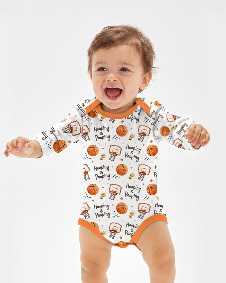 Funny Basketball Hooping & Pooping Bamboo Bodysuit