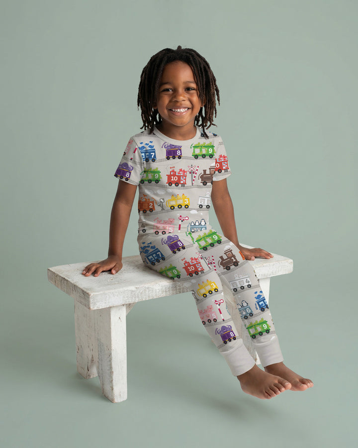 Color Train Bamboo Two Piece Short Sleeve Pajama Set