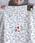 All Colorable Alphabet Bamboo Blanket