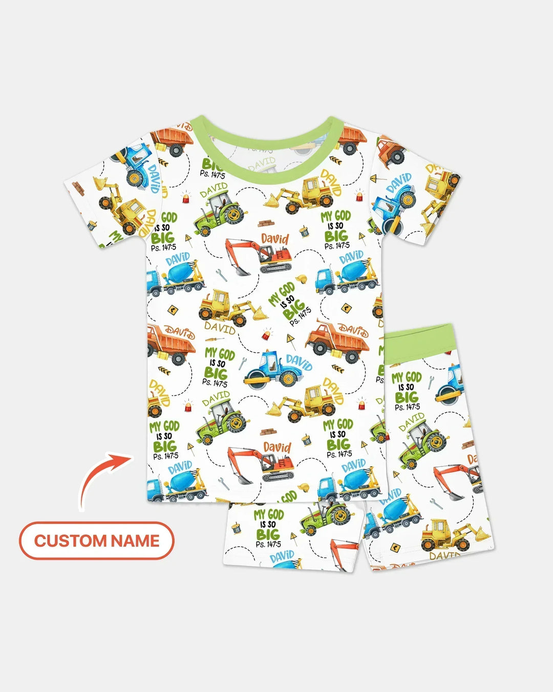 My God Is So Big Custom Name Bamboo Two Piece Short Sleeve Shorts Pajama Set