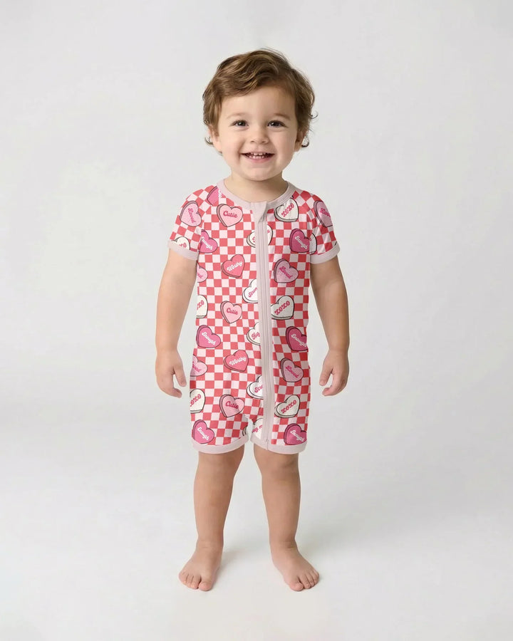 Valentine in Hearts Bamboo Shorty Zippy