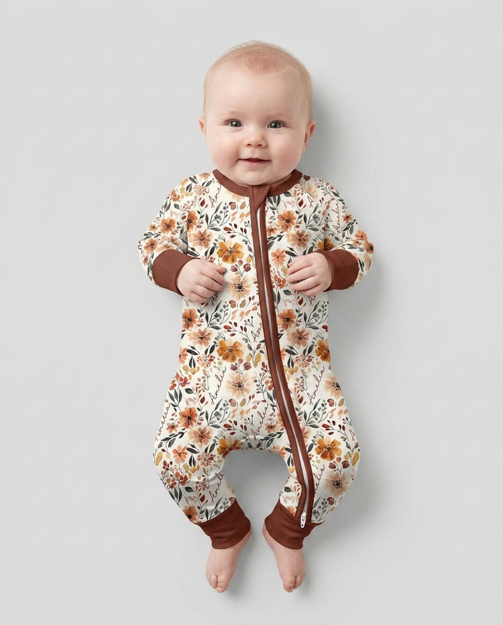 Custom Name Fall Flower Bamboo Convertible Zippy