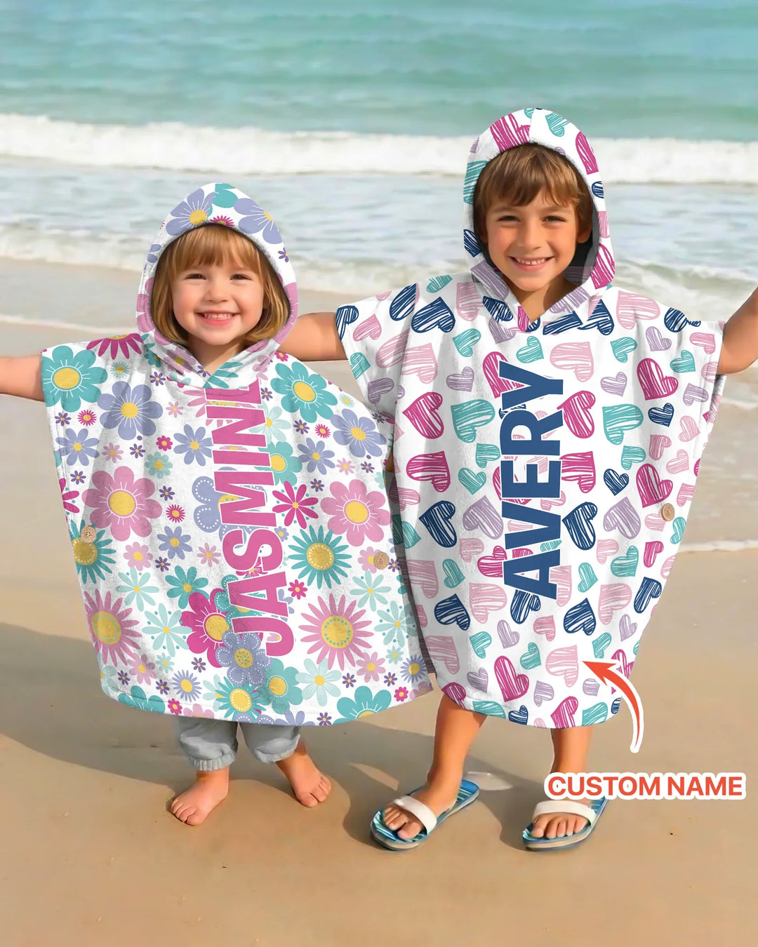 Pretty Pattern Bamboo Swim Poncho