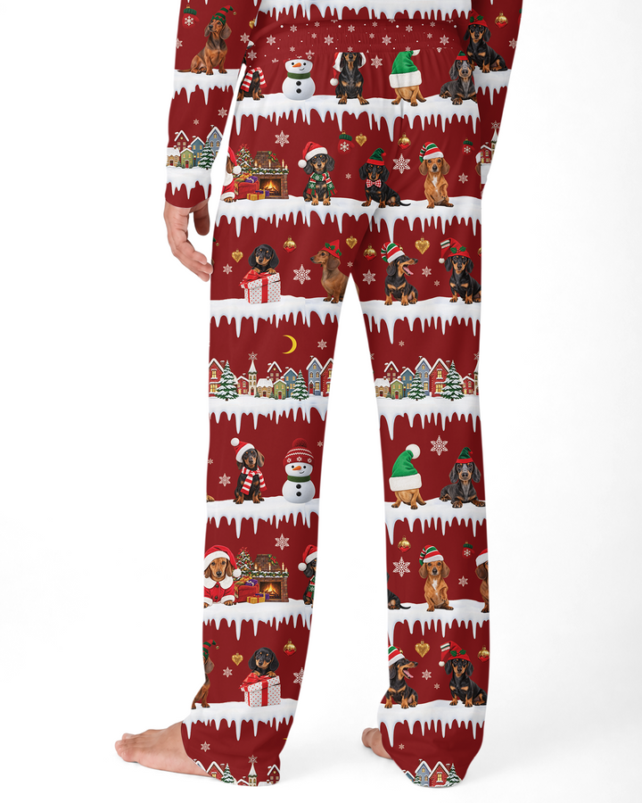 Dachshund Through The Snow Bamboo Men's Pajama Set