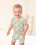 Whimsical Mallard Duck Bamboo Two Piece Short Sleeve Shorts Pajama Set