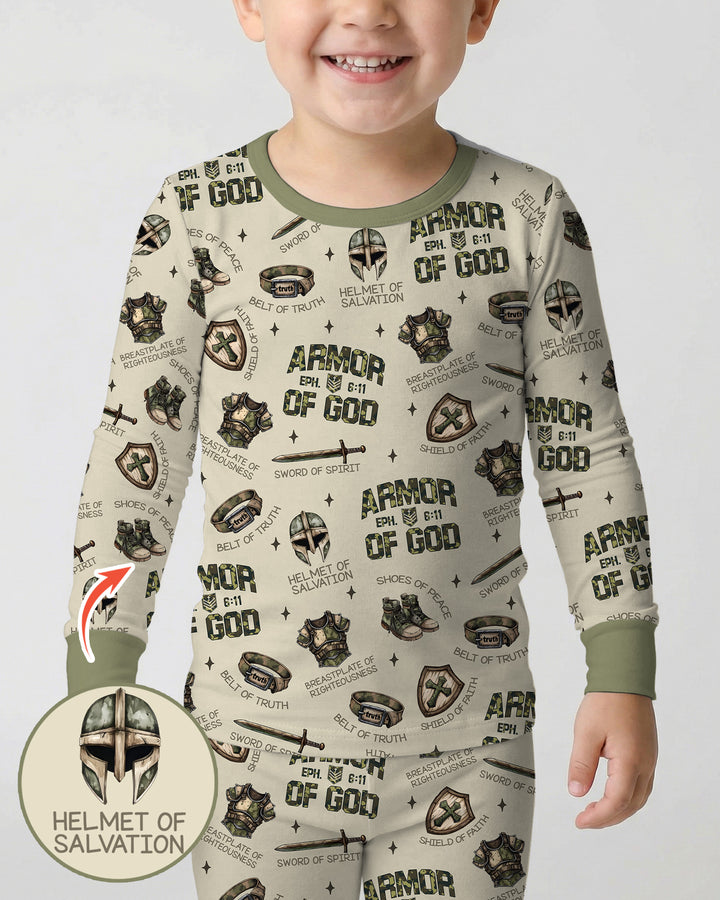 Camo Armor Of God Bamboo Two Piece Long Sleeve Pajama Set
